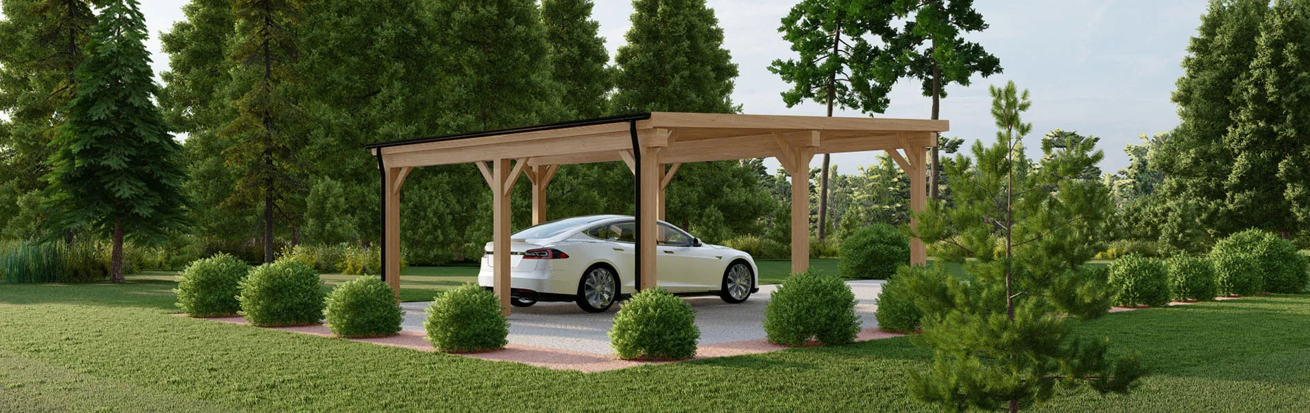 Carport mit Flachdach Magnolia, 6×6 m 4
