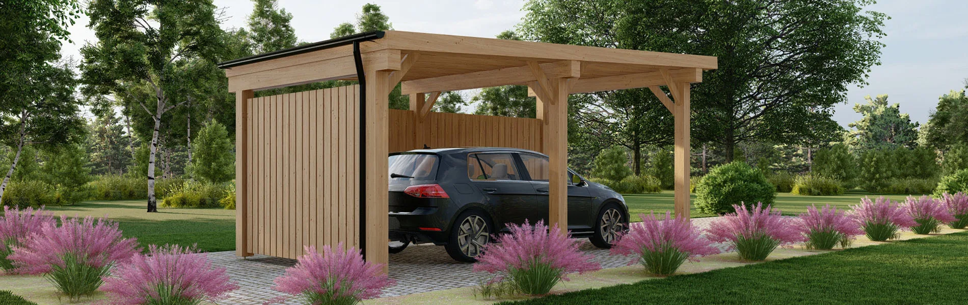 Einzelcarport Camellia W3, 3×6 m 4