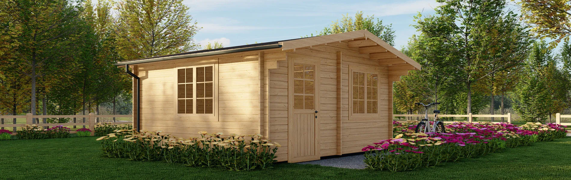 Kleines Gartenhaus Rumex, 5×4 m, BF 18.5 m2 2