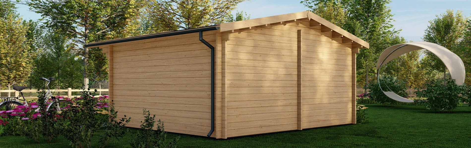 Kleines Gartenhaus Rumex, 5×4 m, BF 18.5 m2 4