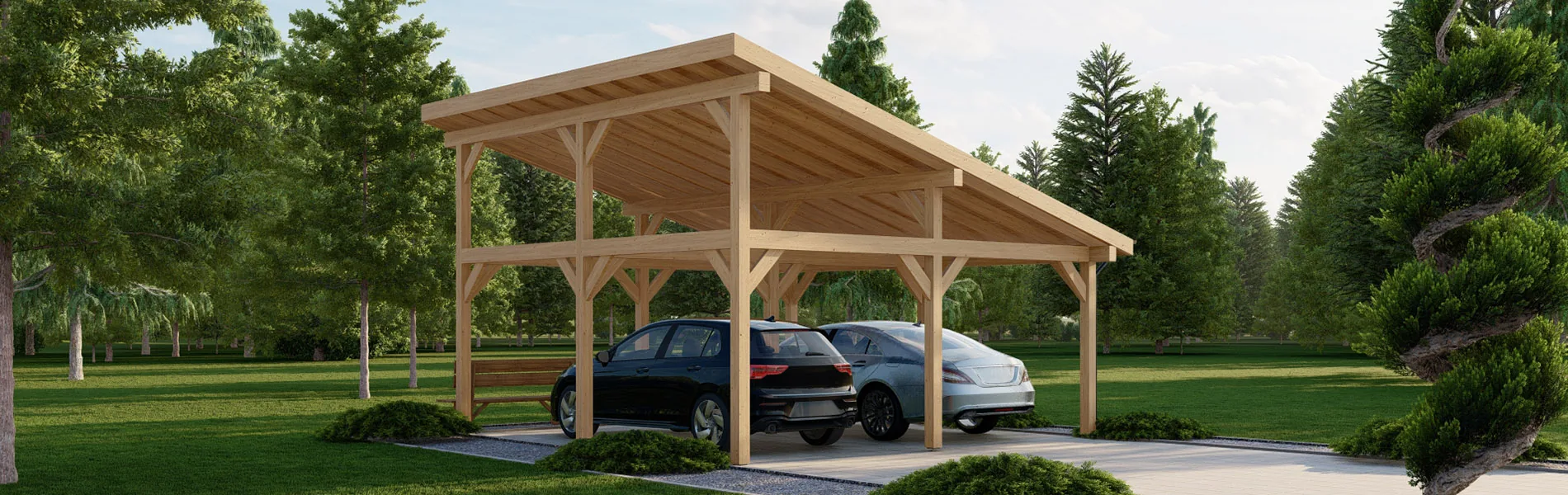 Carport mit Pultdach Ruta, 6×6 m 4