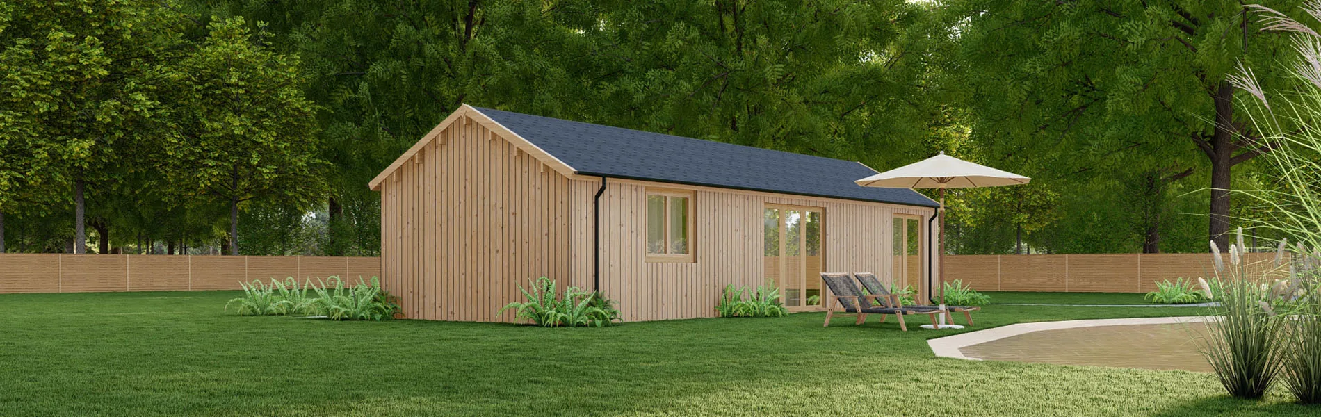 Holzhaus mit Satteldach Fumana V2 3