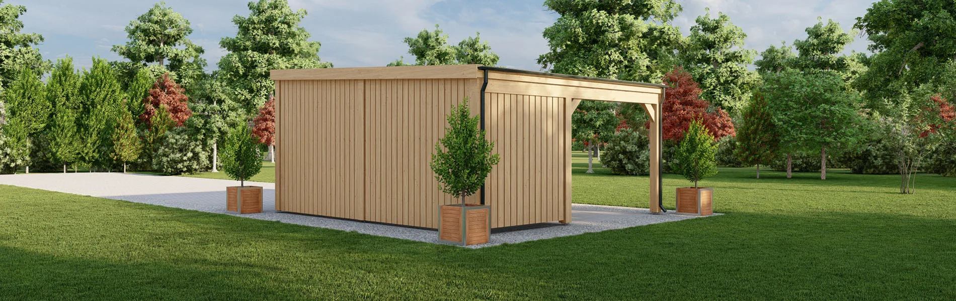 Carport mit Flachdach Aralia, 5×6 m 3