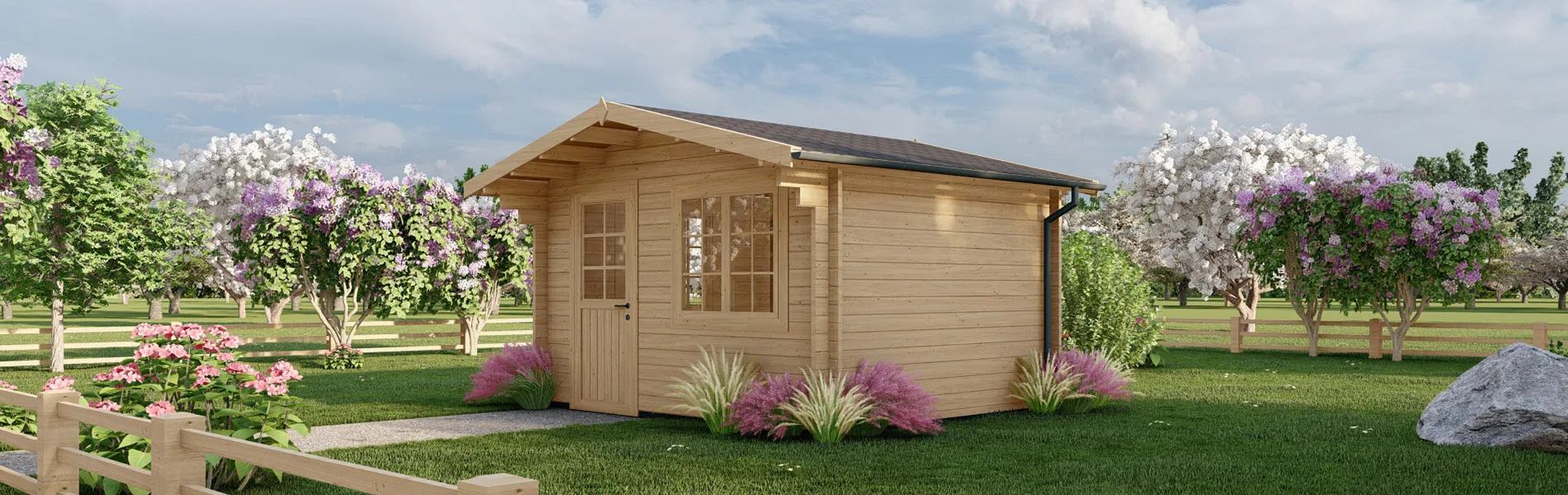 Kleines Gartenhaus Cucumis, 4×3 m, BF 11 m2 1
