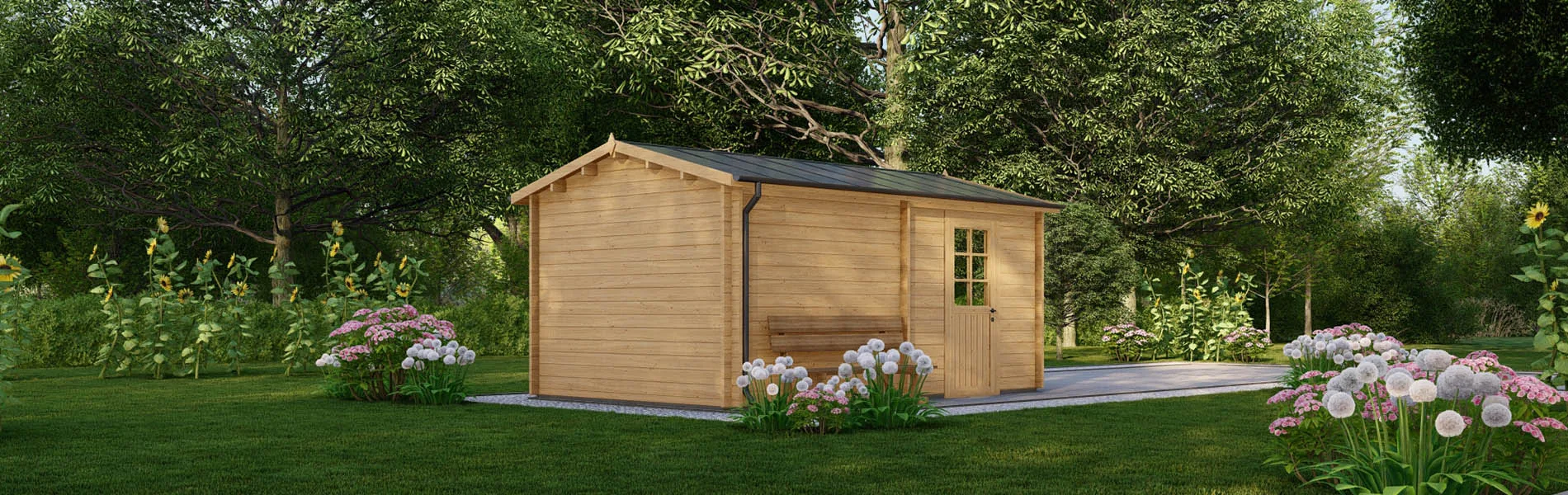 Holzgarage mit Satteldach Pieris, BF 16 m2 ohne Tor 4