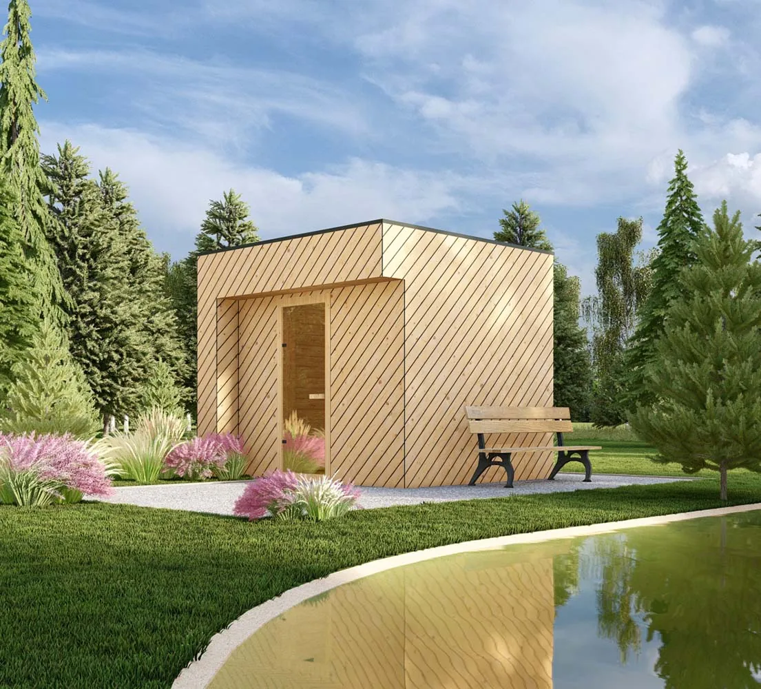 Blockbohlensauna Amyris, 3x3 m, BF 8m2 
