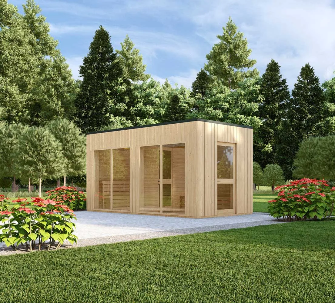 Blockbohlensauna Origanum, 3x5 m, BF 12m2
