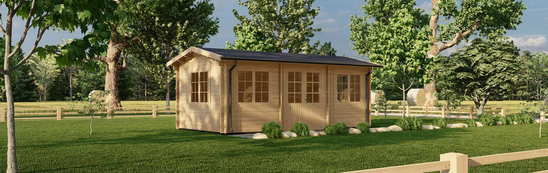 Kleines Gartenhaus Asparagus, 6×3 m, BF 18 m2 3