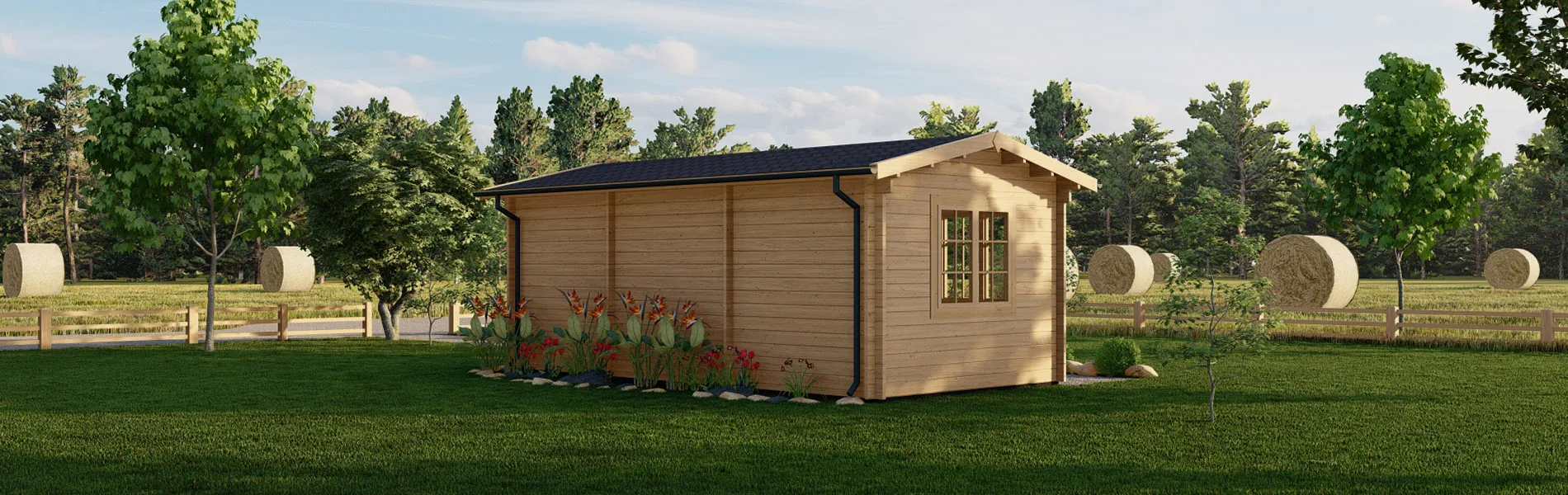 Kleines Gartenhaus Asparagus, 6×3 m, BF 18 m2 4