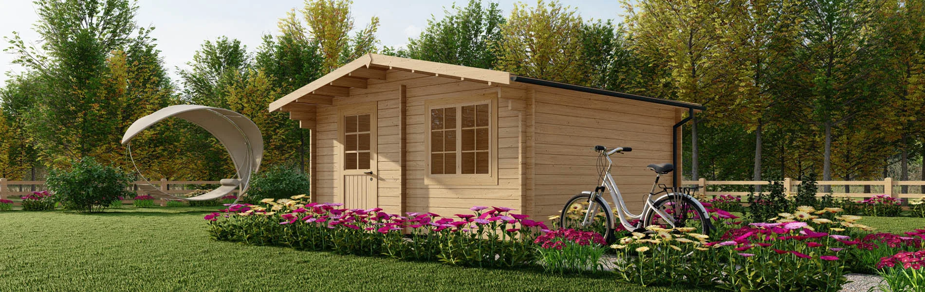 Kleines Gartenhaus Rumex, 5×4 m, BF 18.5 m2 1