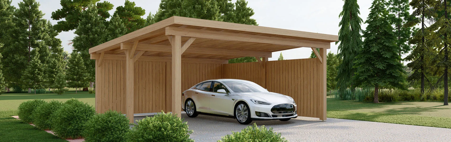 Doppelcarport Magnolia W4, 6×6 m 1