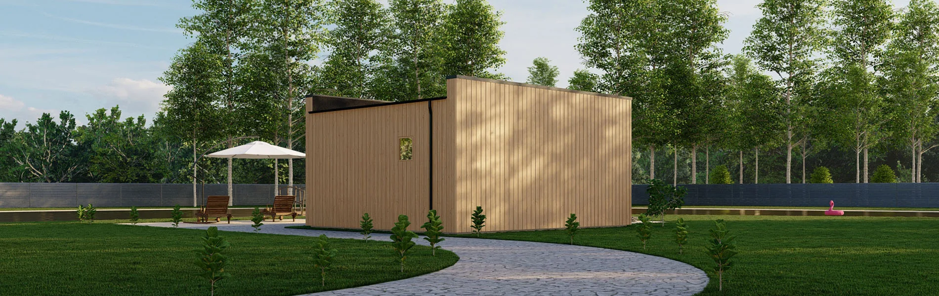 Blockbohlensauna Vanilla, 5×5 m, BF 28m2 4