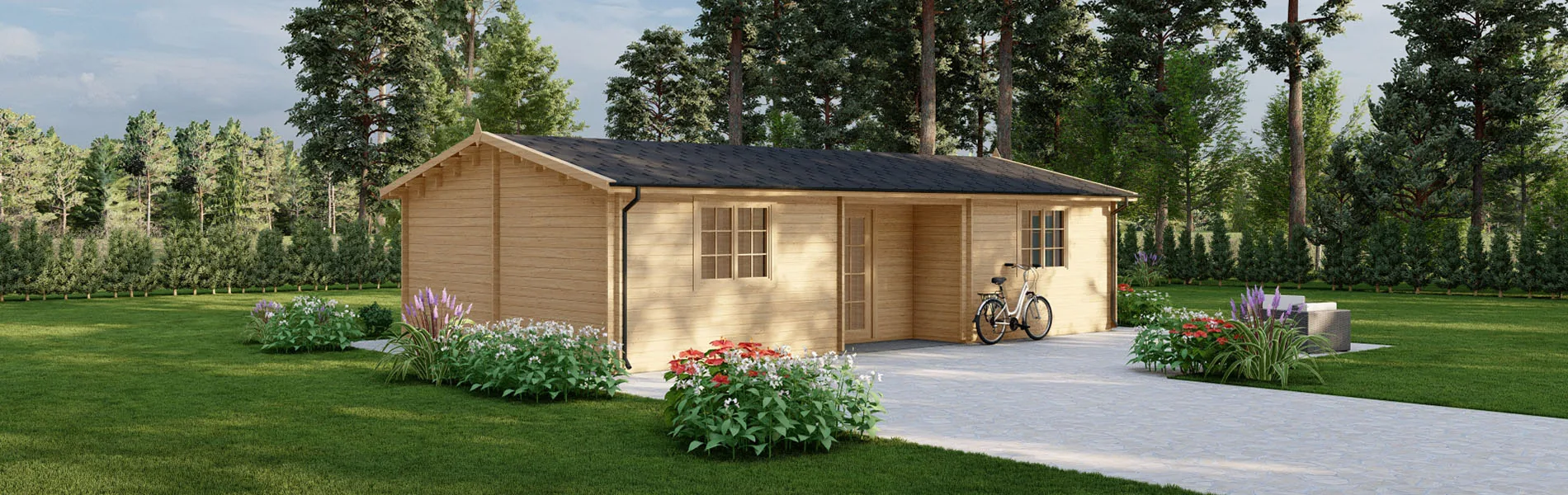 Holzhaus mit Satteldach Verbena 2