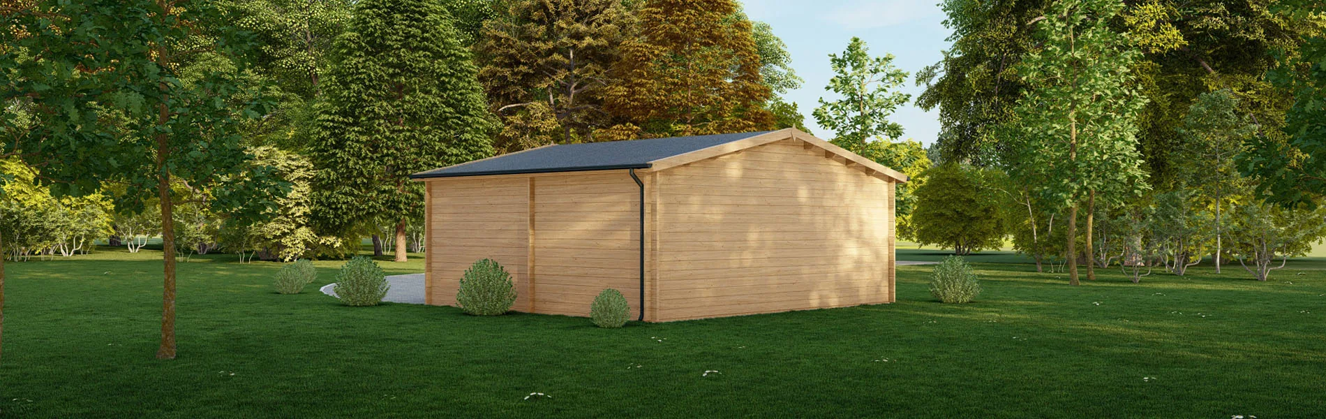 Holzgarage mit Satteldach Malus, 6×5 m, BF 29 m2 ohne Tore 2