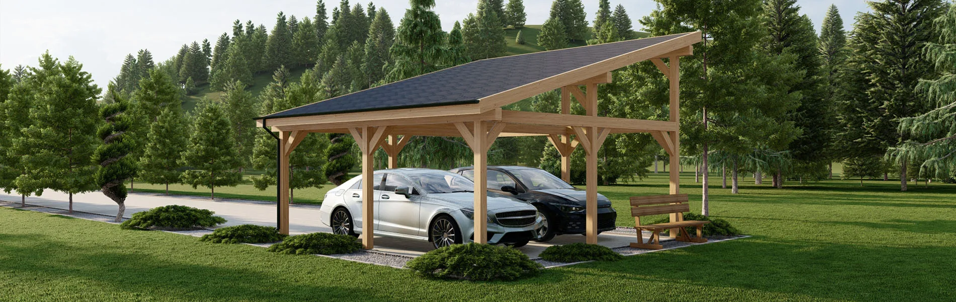 Carport mit Pultdach Ruta, 6×6 m 2