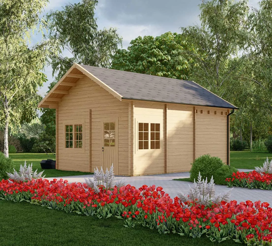 Kleines Blockhaus Papaver mit Schlafboden, 5x7 m, BF 26 m2