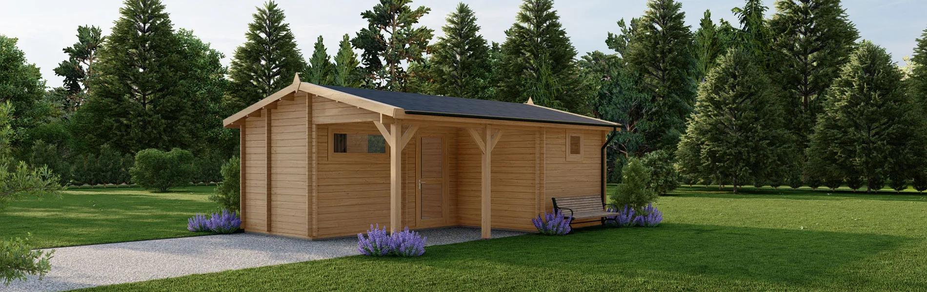 Blockbohlensauna Ginkgo, 7×5 m, BF 30m2 1 Blockbohlensauna Ginkgo, 7×5 m, BF 30m2 1