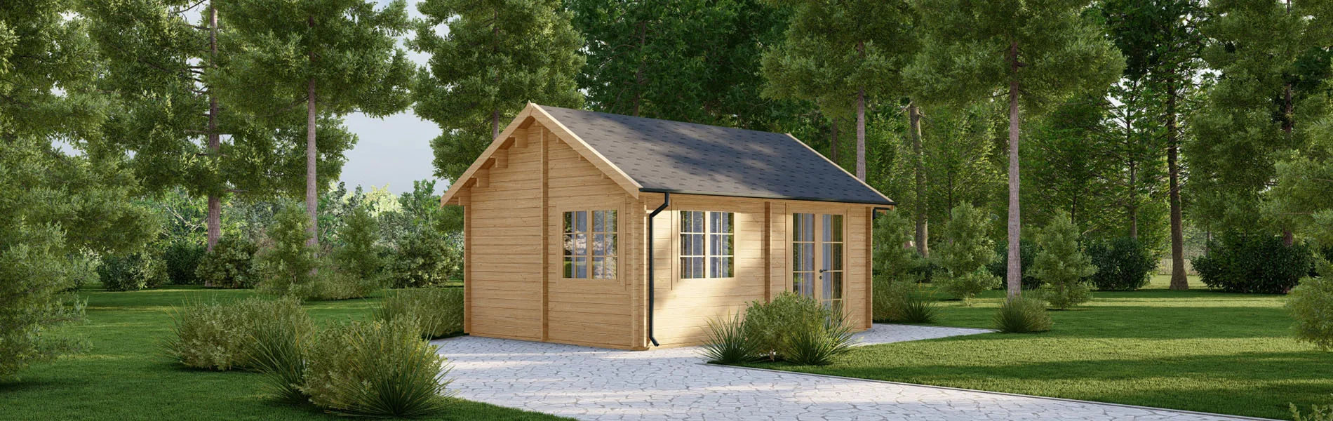 Kleines Gartenhaus Thymus, 7×4 m, BF 24 m2 2