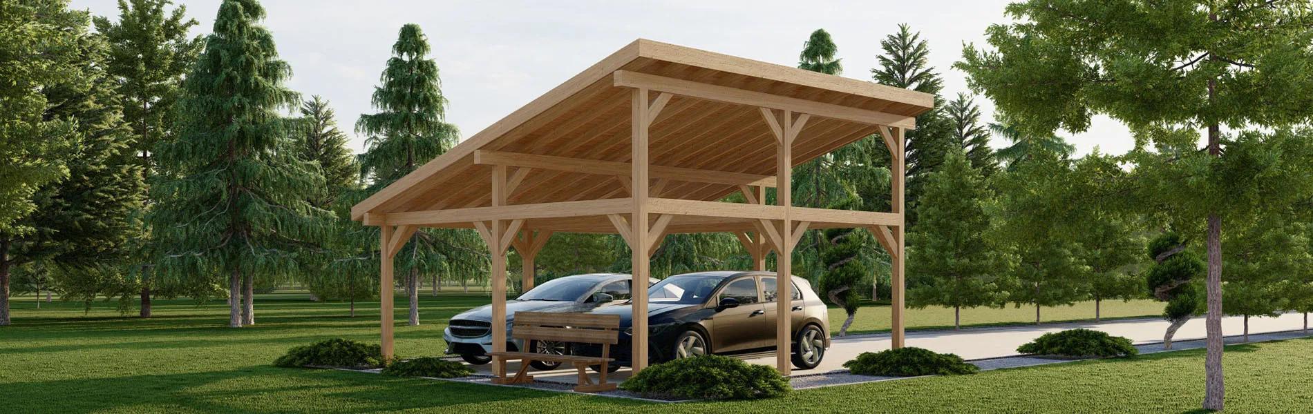 Carport mit Pultdach Ruta, 6×6 m 3