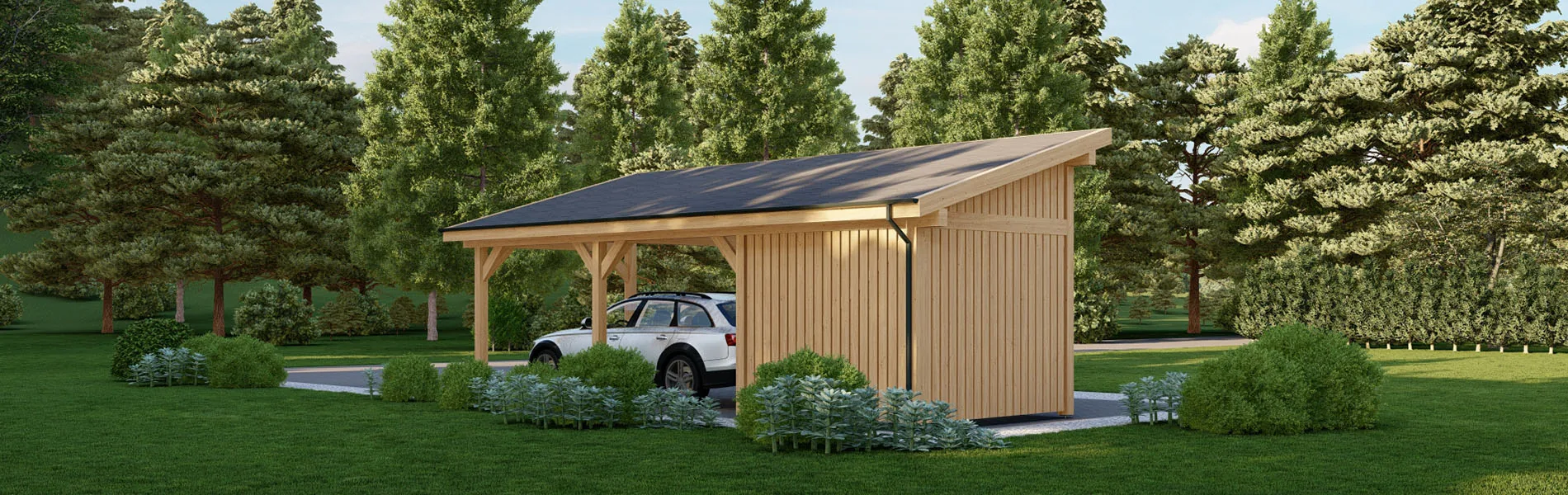 Carport mit Pultdach Kalmia, 3.5×9 m 3