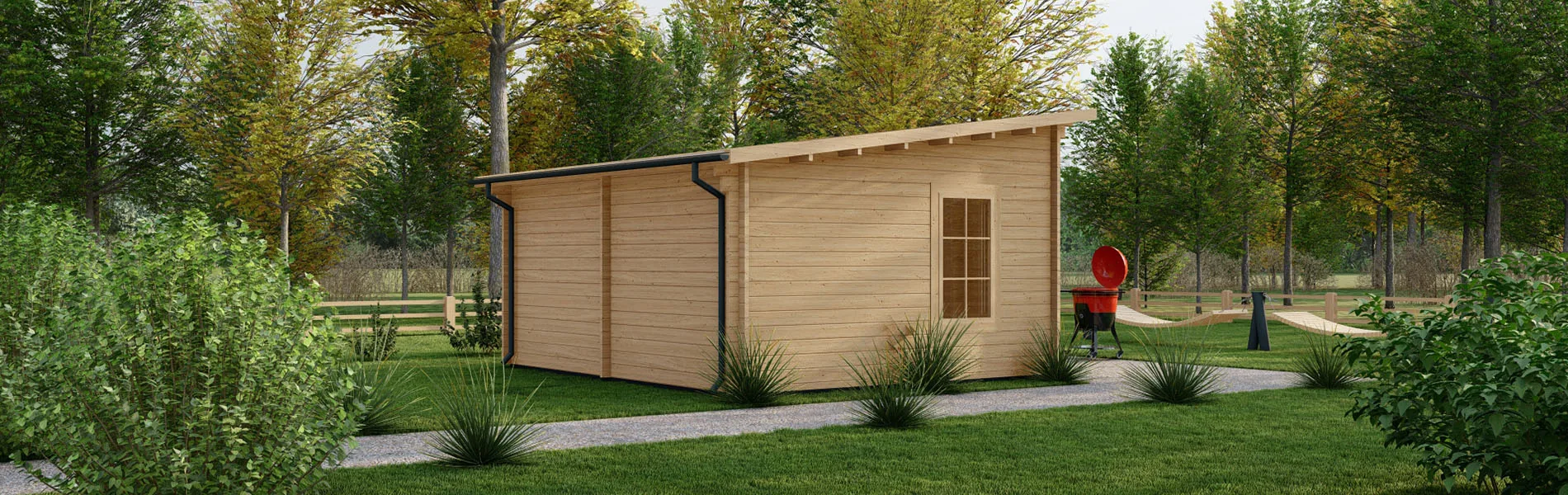 Kleines Gartenhaus Calluna, 5×4 m, BF 19 m2 3