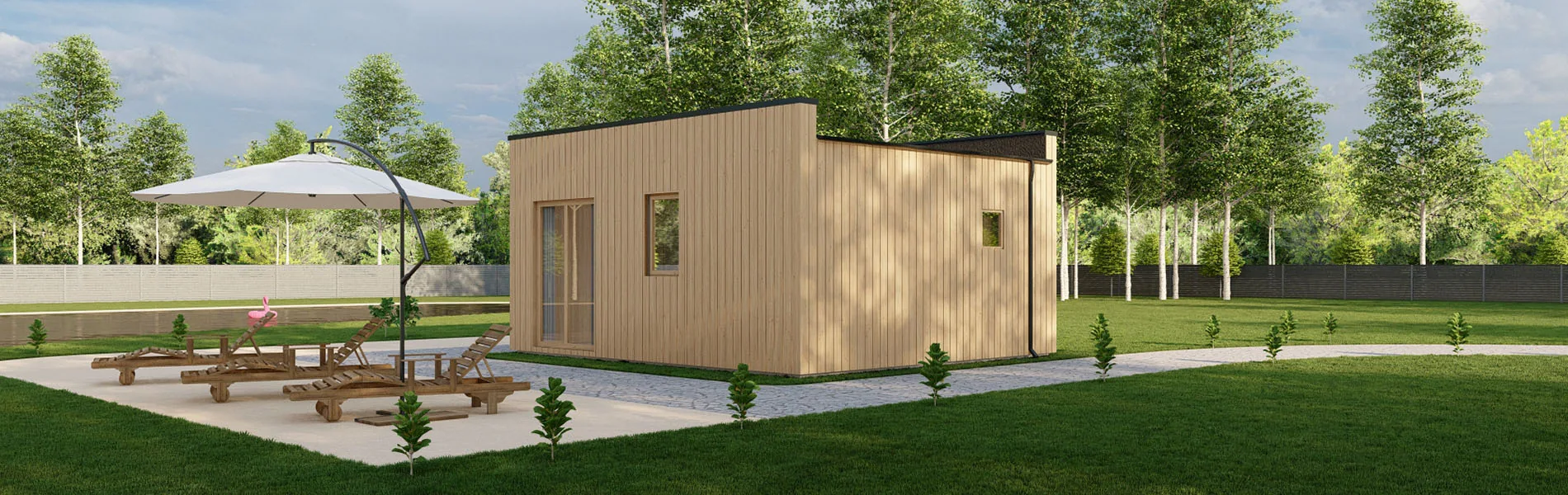 Blockbohlensauna Vanilla, 5×5 m, BF 28m2 3