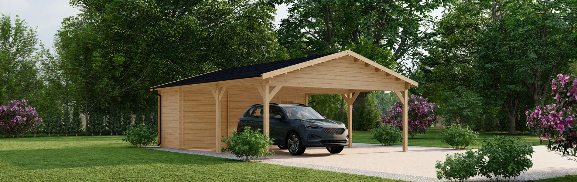 Carport mit Satteldach Tulipa, 8×6 m 2