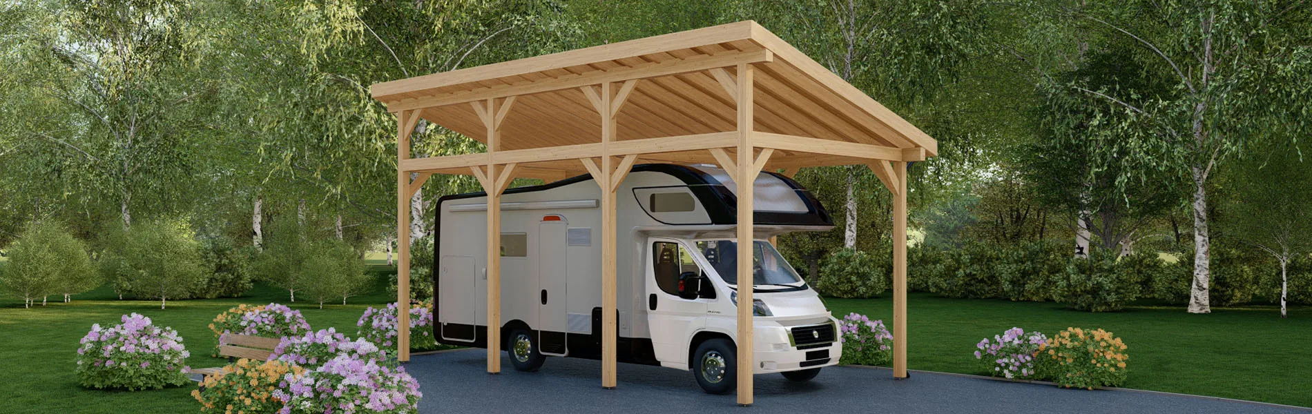 Carport für Wohnmobil Typha, 4×8 m 1