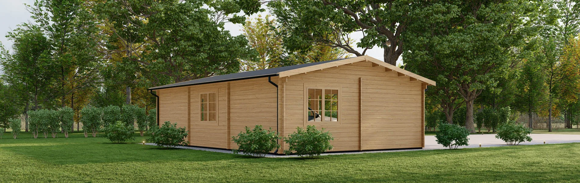 Dreifachgarage aus Holz Picea, 9×6 m, BF 50 m2 ohne Tore 3