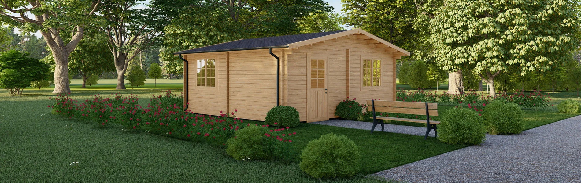Grosses Gartenhaus Alba, 6×5 m, BF 30 m2 1