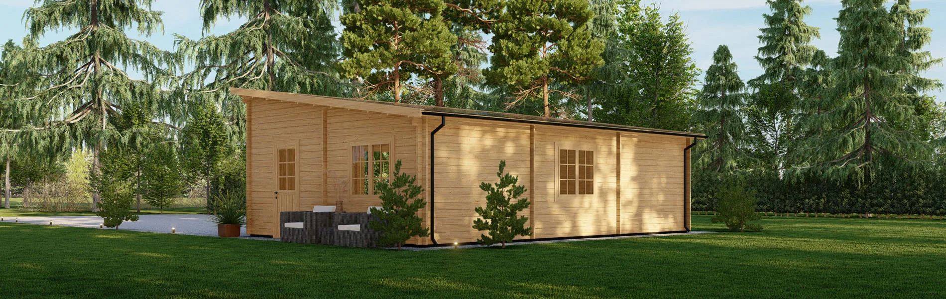 Dreifachgarage aus Holz Pinus, 9×6 m, BF 50 m2 mit Holztoren 4