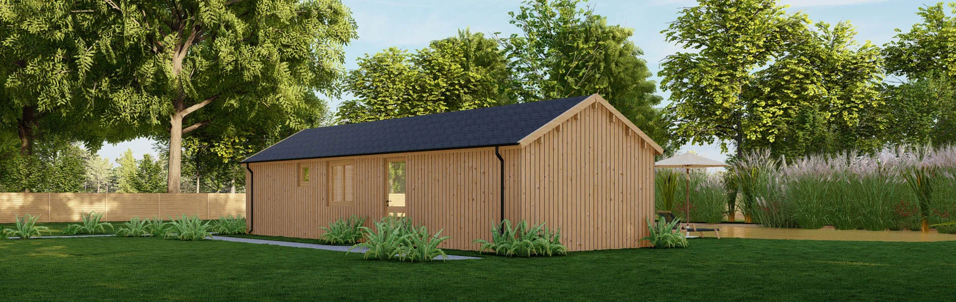 Holzhaus mit Satteldach Fumana V2 1