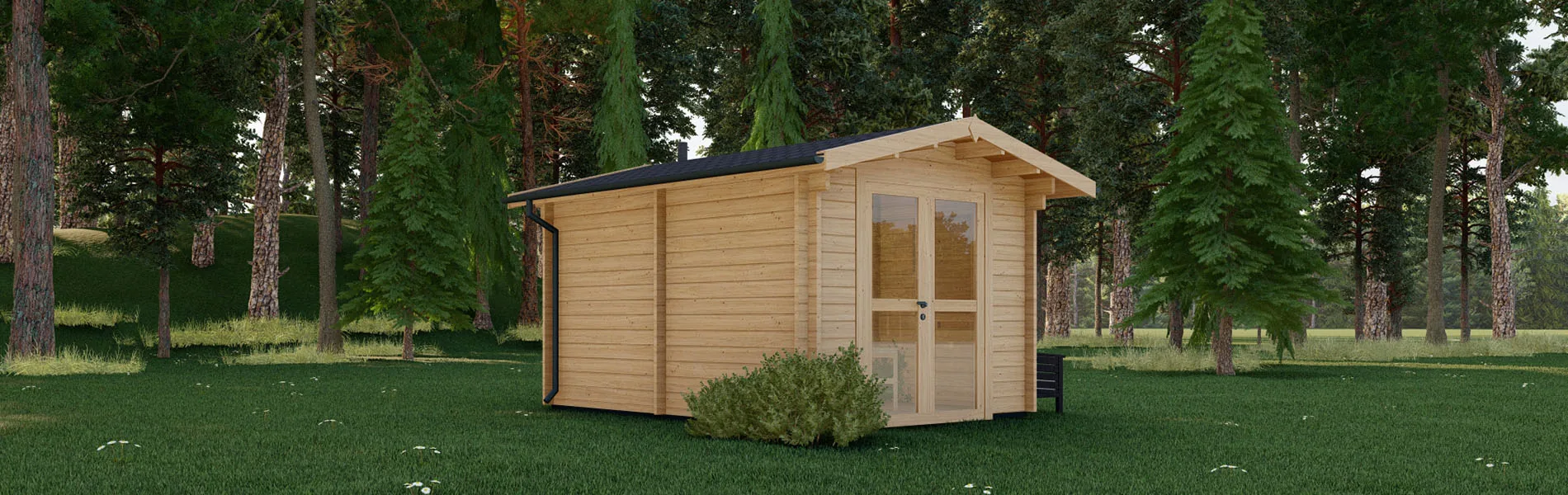 Blockbohlensauna Eucalyptus, 3×5 m, BF 10m2 2