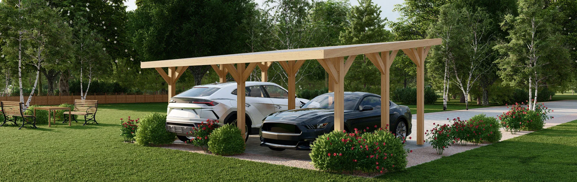 Doppelcarport Carex, 6×5 m 4