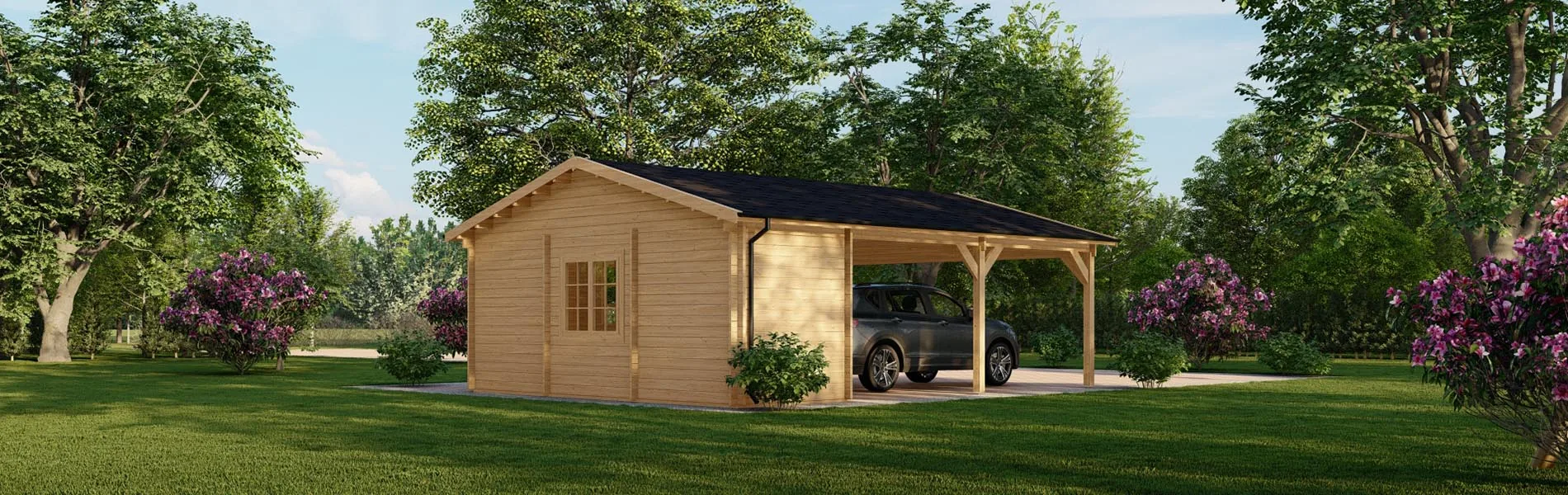 Carport mit Satteldach Tulipa, 8×6 m 4