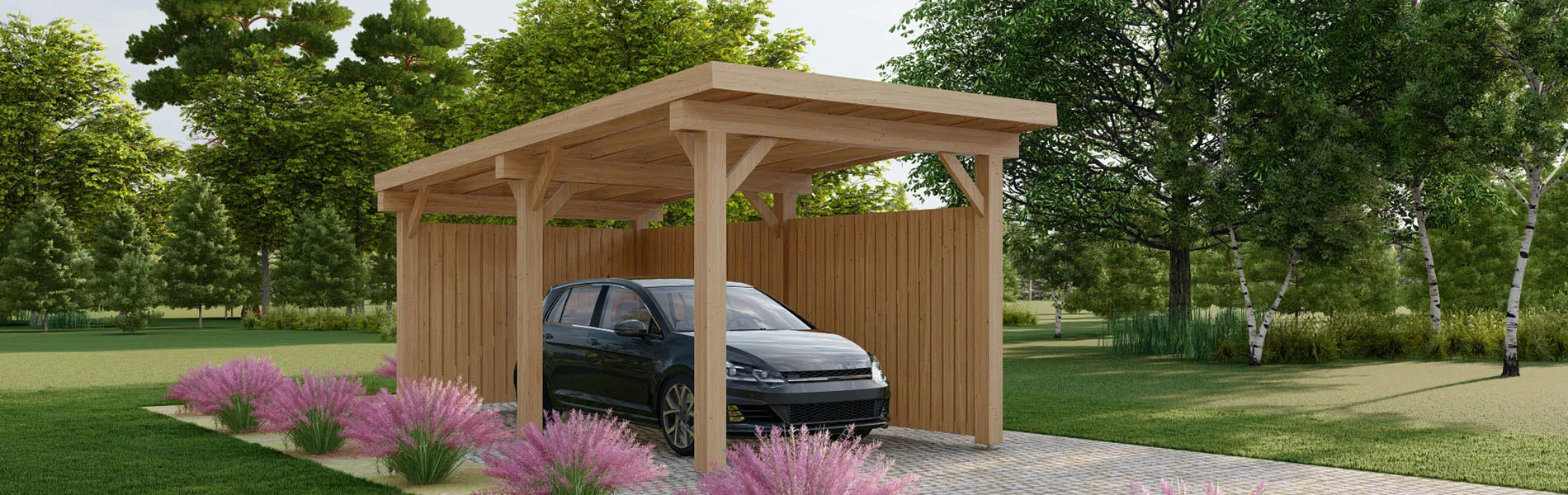Einzelcarport Camellia W3, 3×6 m 1