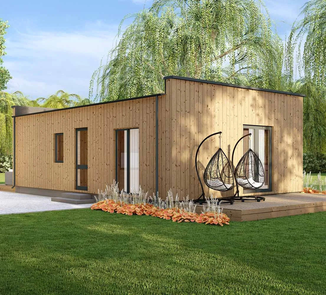 Holzhaus mit Flachdach Agave