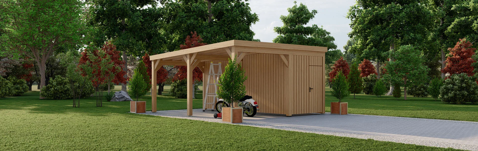 Carport mit Flachdach Aralia, 5×6 m 1