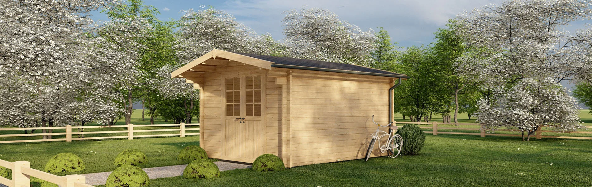 Kleines Gartenhaus Capparis, 3×4 m, BF 11 m2 1