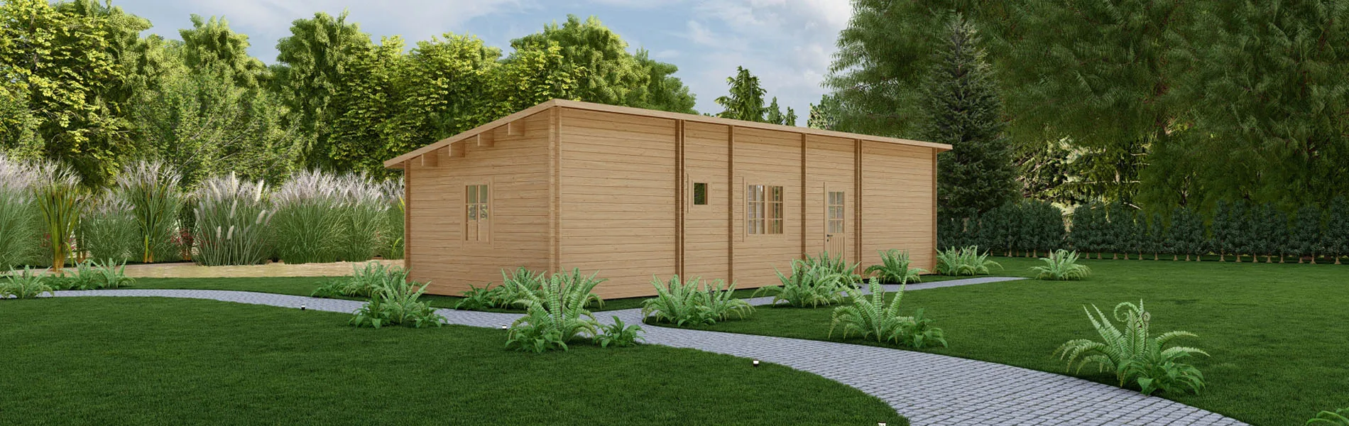 Holzhaus mit Pultdach Sinapis 1
