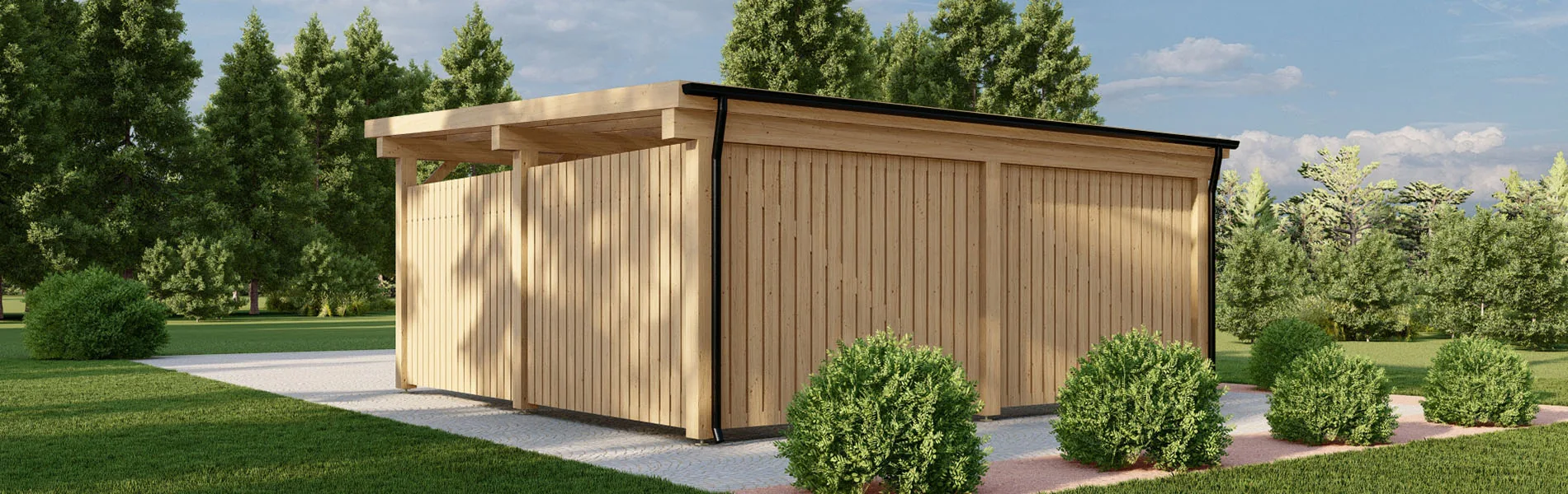 Doppelcarport Magnolia W4, 6×6 m 3