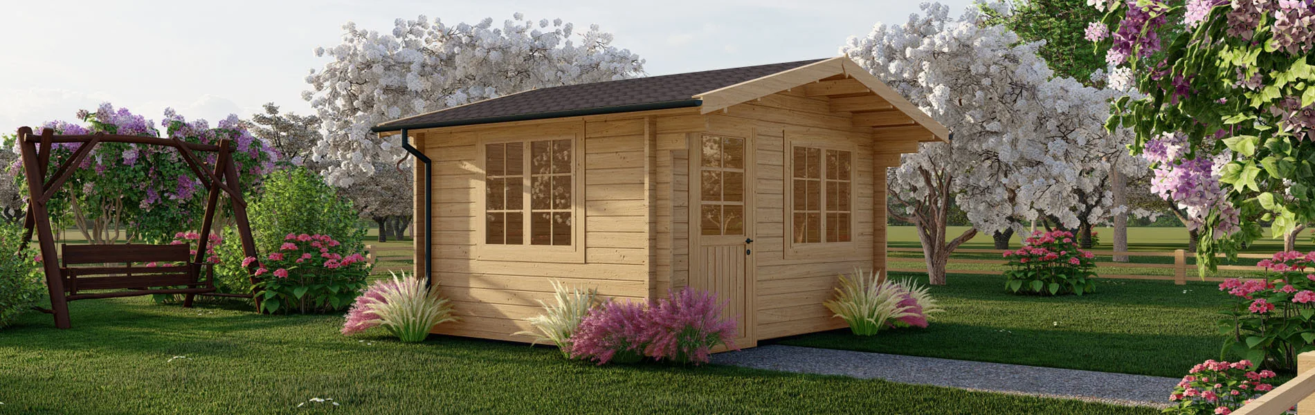 Kleines Gartenhaus Cucumis, 4×3 m, BF 11 m2 2