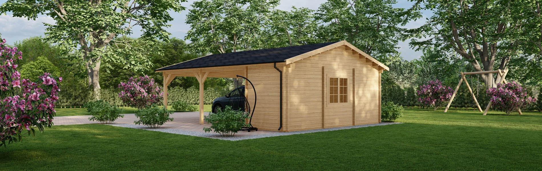Carport mit Satteldach Tulipa, 8×6 m 3