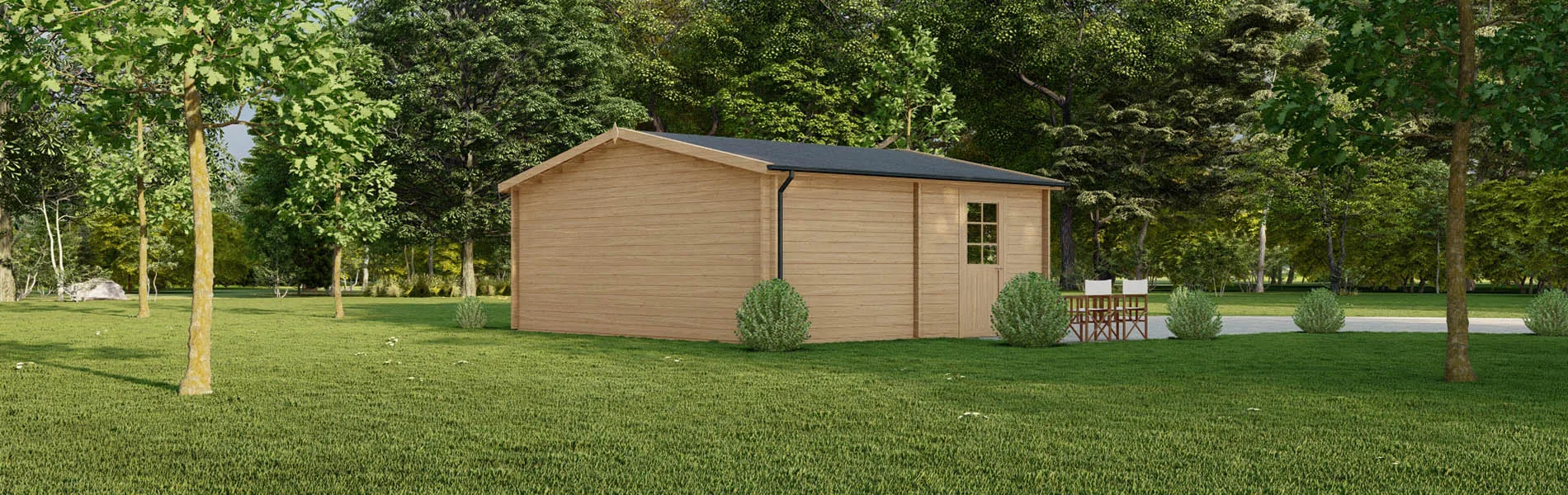 Holzgarage mit Satteldach Malus, 6×5 m, BF 29 m2 ohne Tore 3