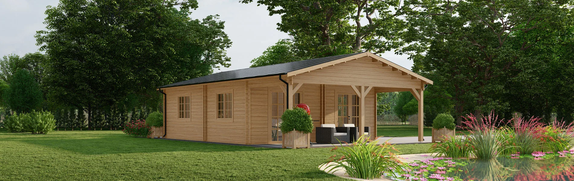 Holzhaus mit Satteldach Inula 2