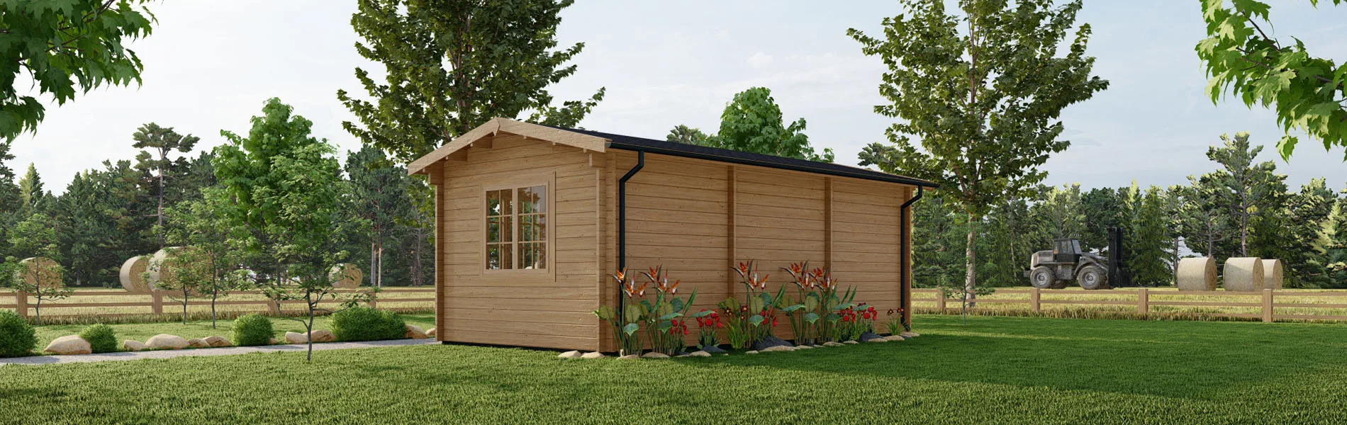 Kleines Gartenhaus Asparagus, 6×3 m, BF 18 m2 2