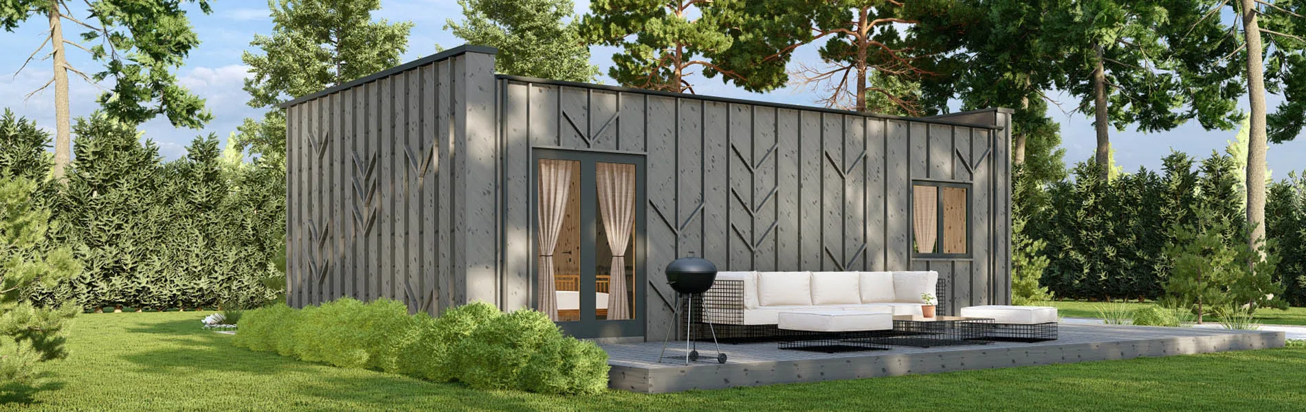 Holzhaus mit Flachdach Orchis 3