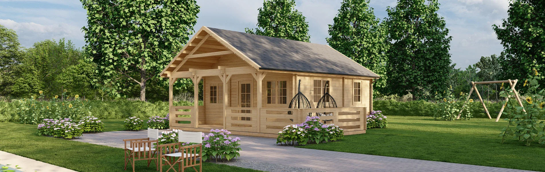 Holzhaus mit Satteldach Arnica 1