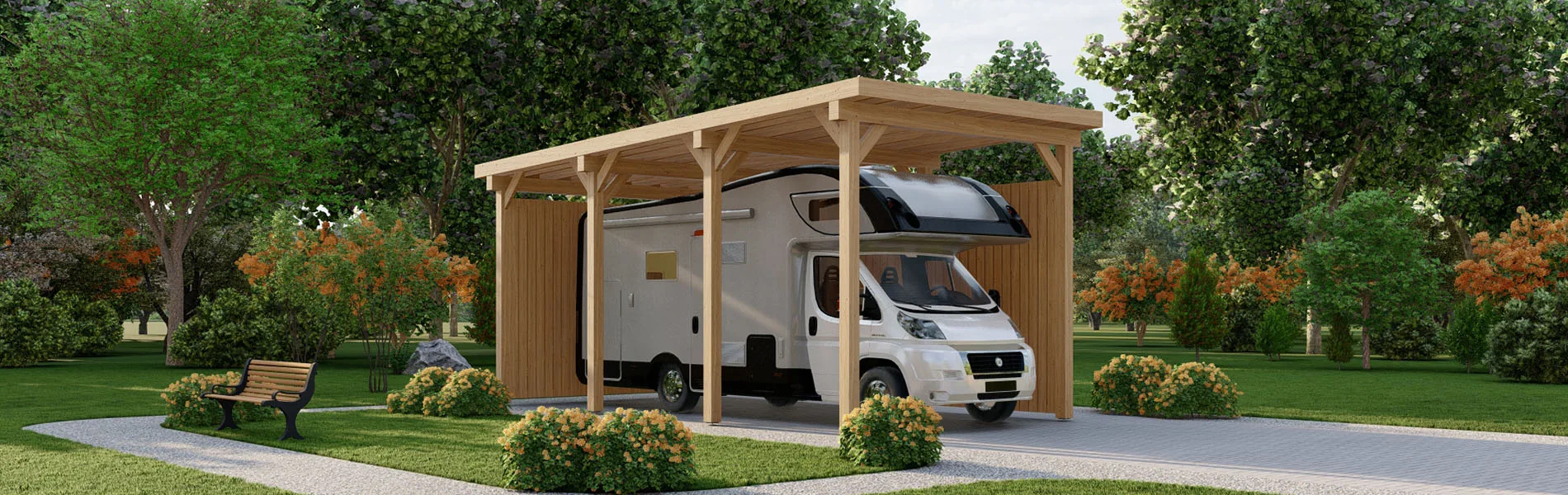 Carport für Wohnmobil Narcissus W4, 4×8 1
