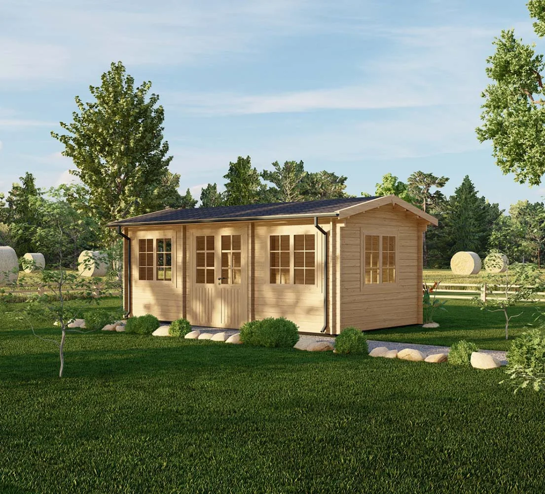 Kleines Gartenhaus Asparagus, 6x3 m, BF 18 m2 